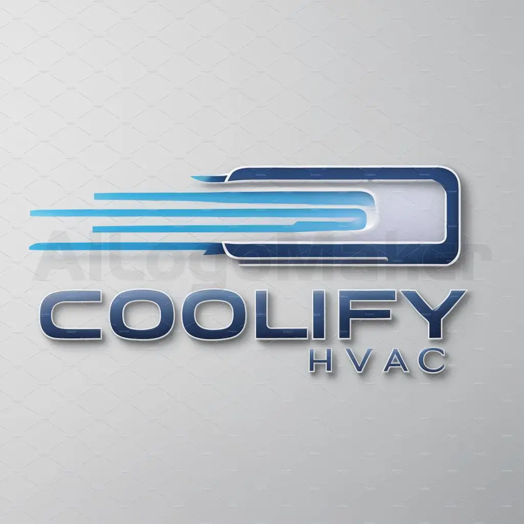 a logo design,with the text "Coolify HVAC", main symbol:Modern, air conditioning, cold air, sleek, blue transitioning to lighter blue,Moderate,clear background