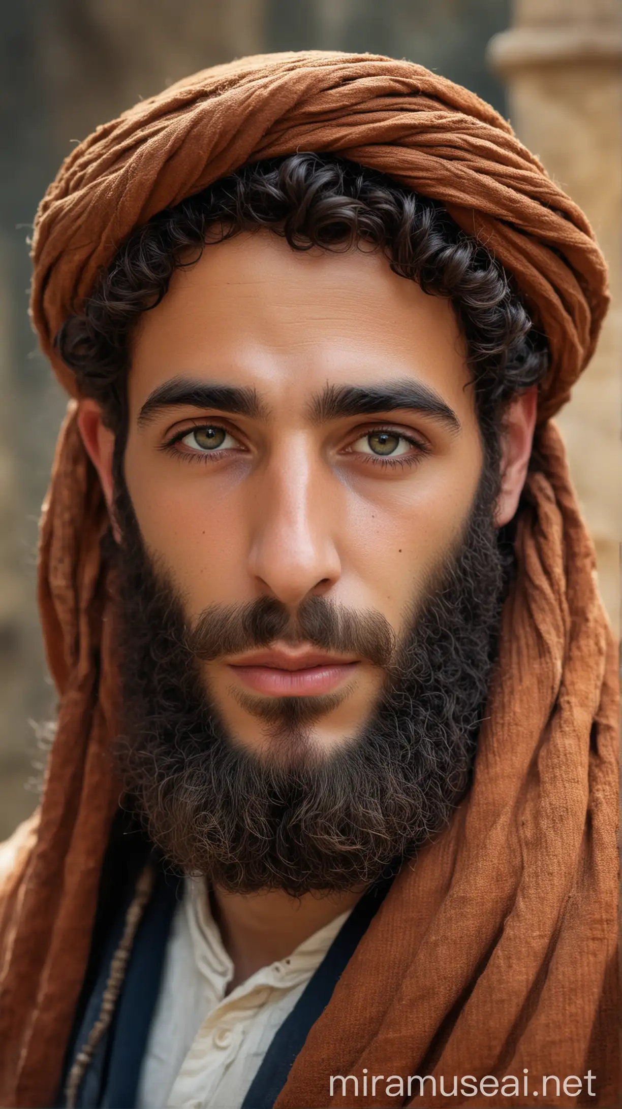 A handsome and vibrant Jewish man in ancient world 