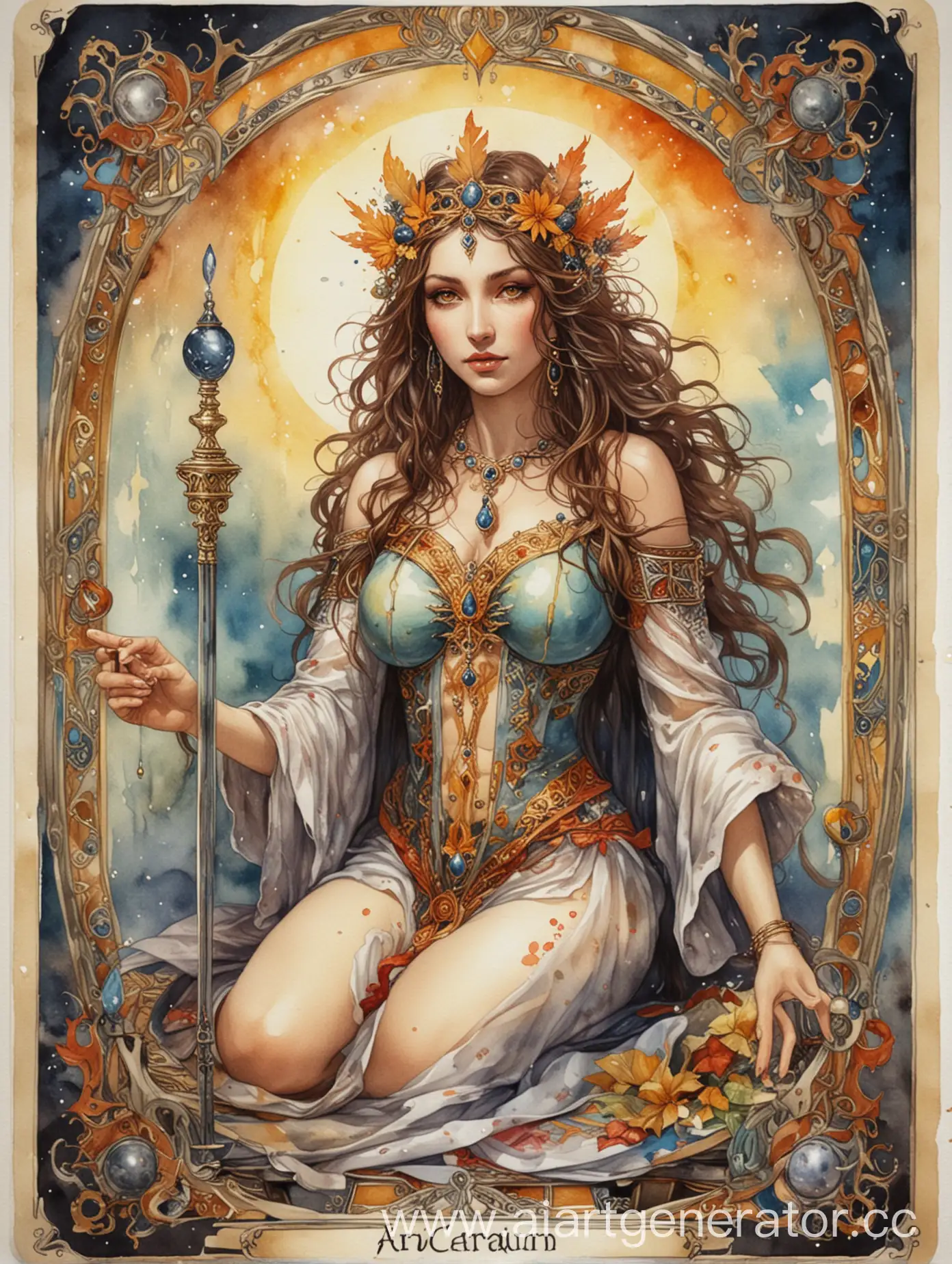 Watercolor-Tarot-Sensual-Magic-with-Arcanum-Priestess