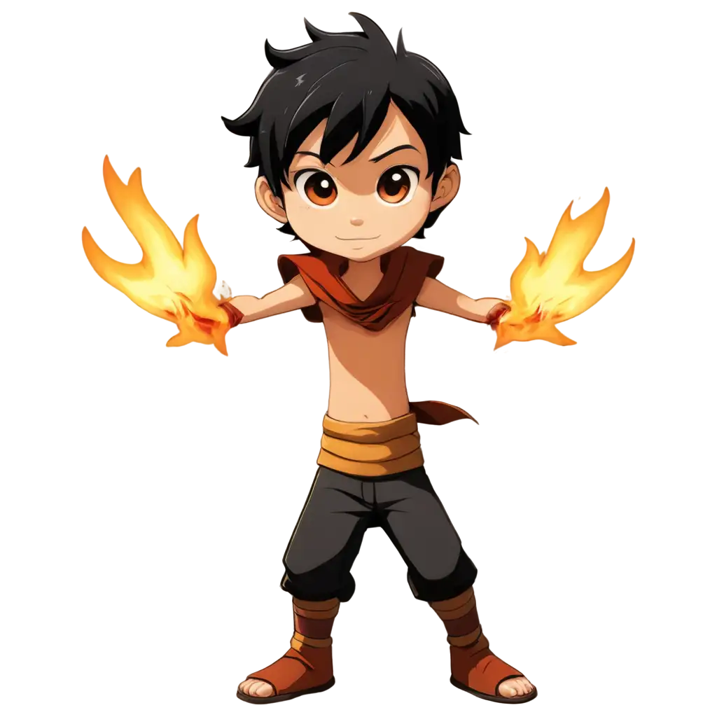 fire bender boy with black short hair
