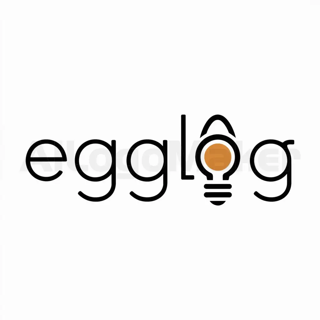 a logo design,with the text "EggLog", main symbol:eggs,Minimalistic,be used in eggs industry,clear background