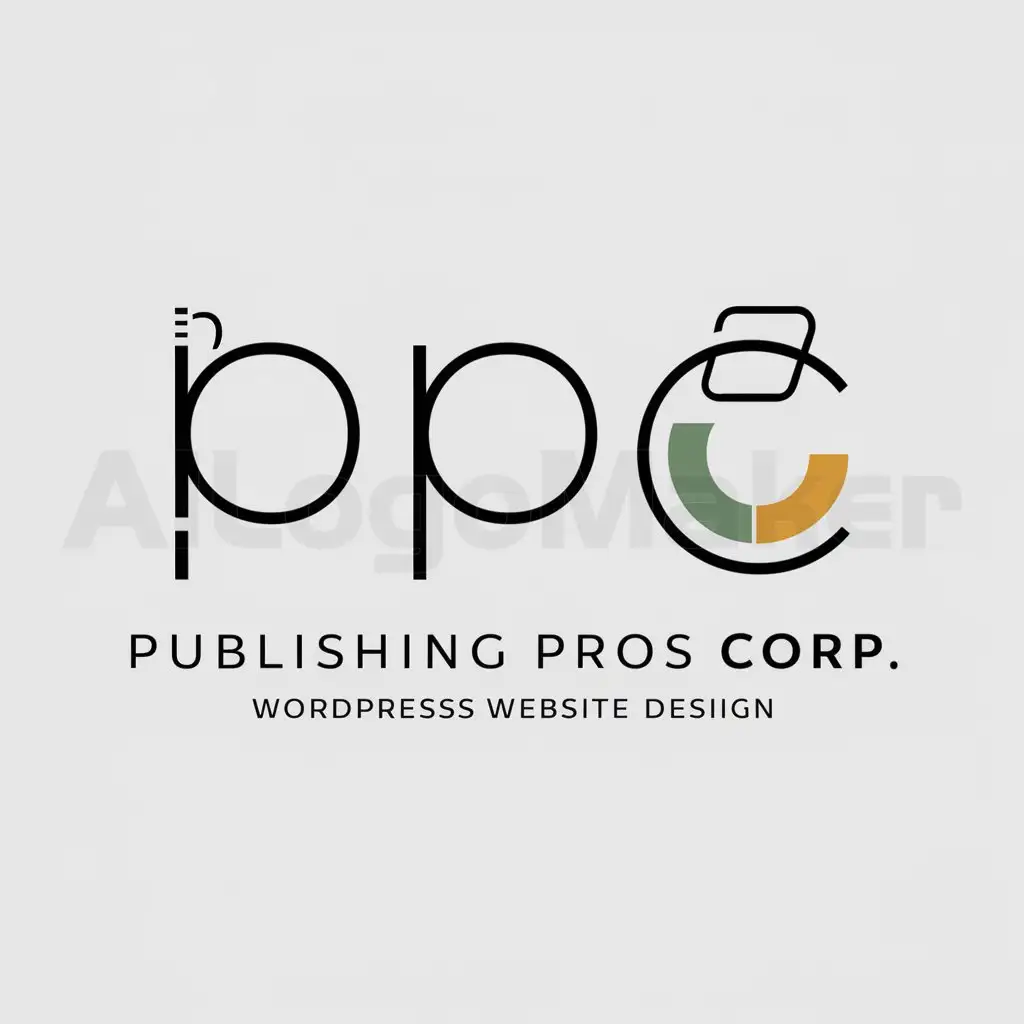 a logo design,with the text "Publishing Pros Corp wordpress website design", main symbol:PPC,Minimalistic,be used in Internet industry,clear background