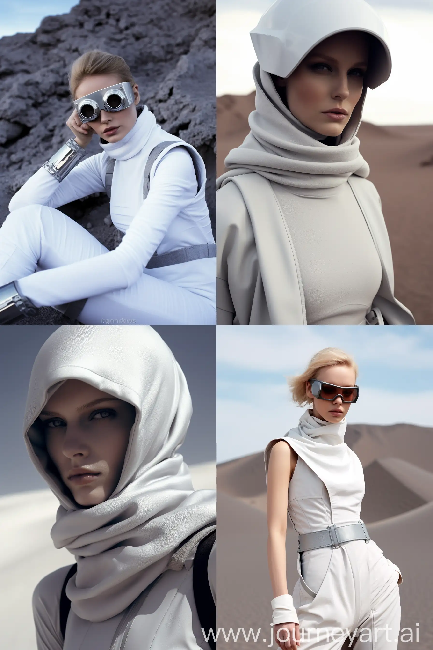 Futuristic-Fashion-Photoshoot-on-Mars-with-White-Woman-in-Dark-Grey-Outfit