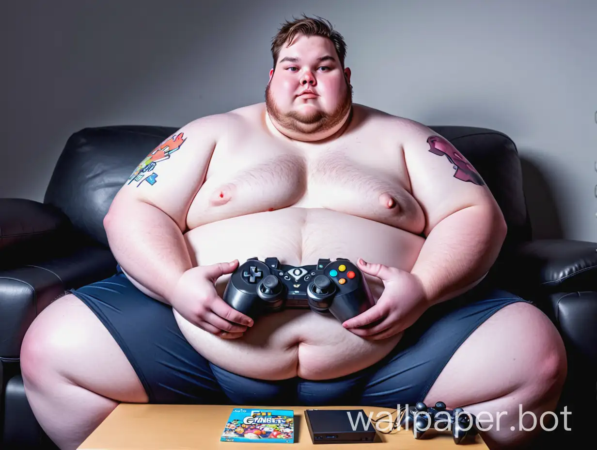 Cheerful-Overweight-Gamer-Enjoying-Virtual-Adventure
