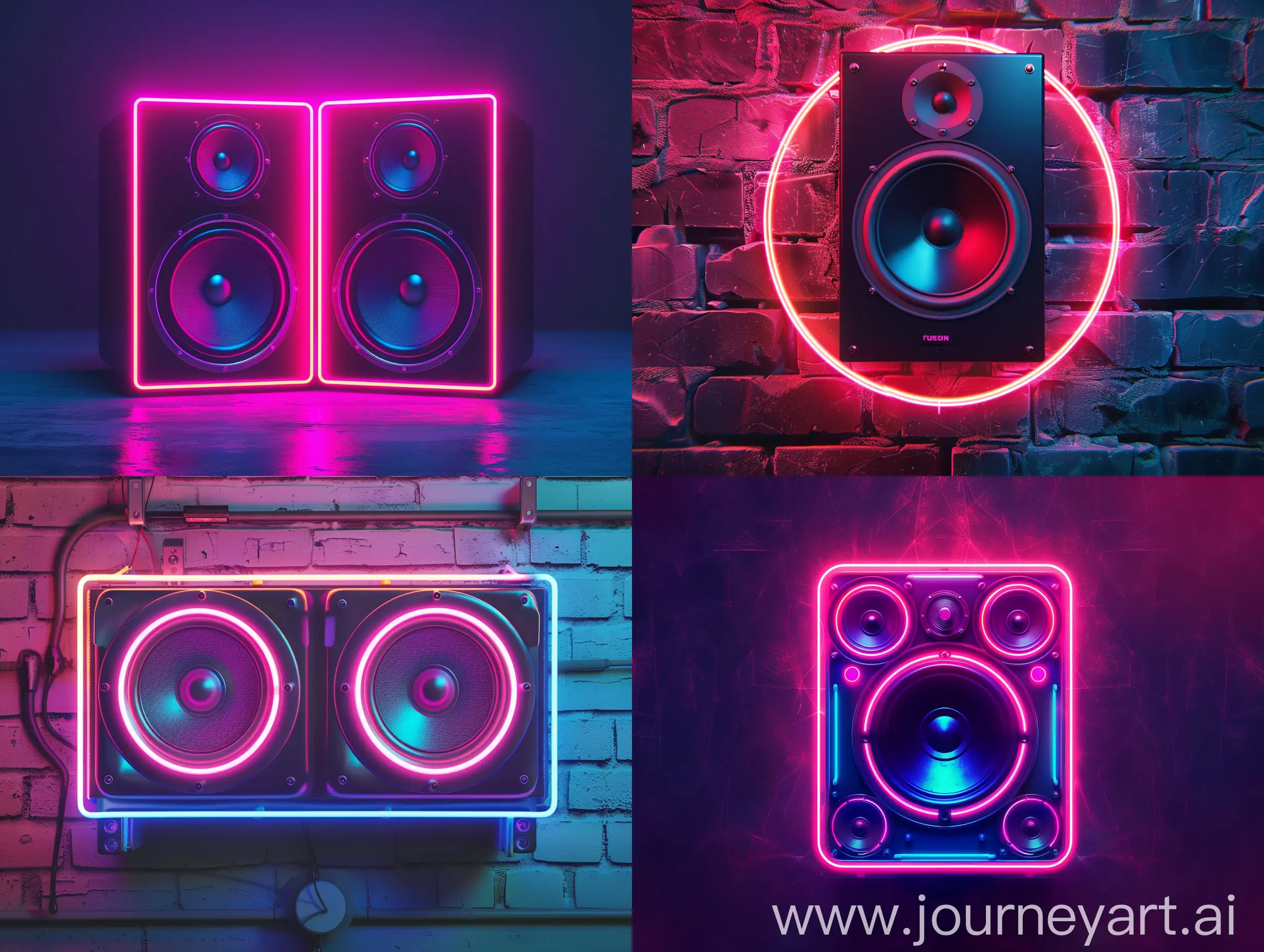Colorful-Neon-Logo-Design-for-Fusion-Market-Musical-Speakers