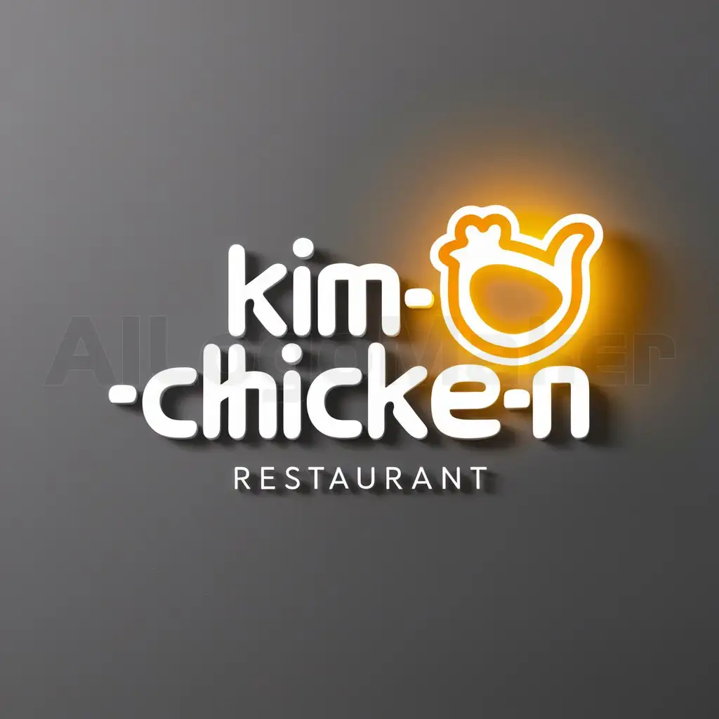 a logo design,with the text "Kim-Chicken", main symbol:kurica s lightstikom,Moderate,be used in Restaurant industry,clear background