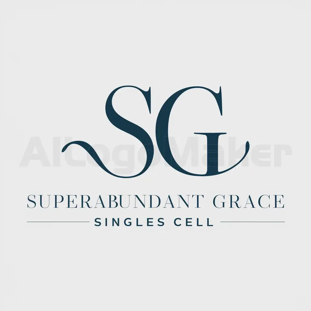 a logo design,with the text "superabundant grace singles cell", main symbol:sg,Moderate,be used in Religious industry,clear background
