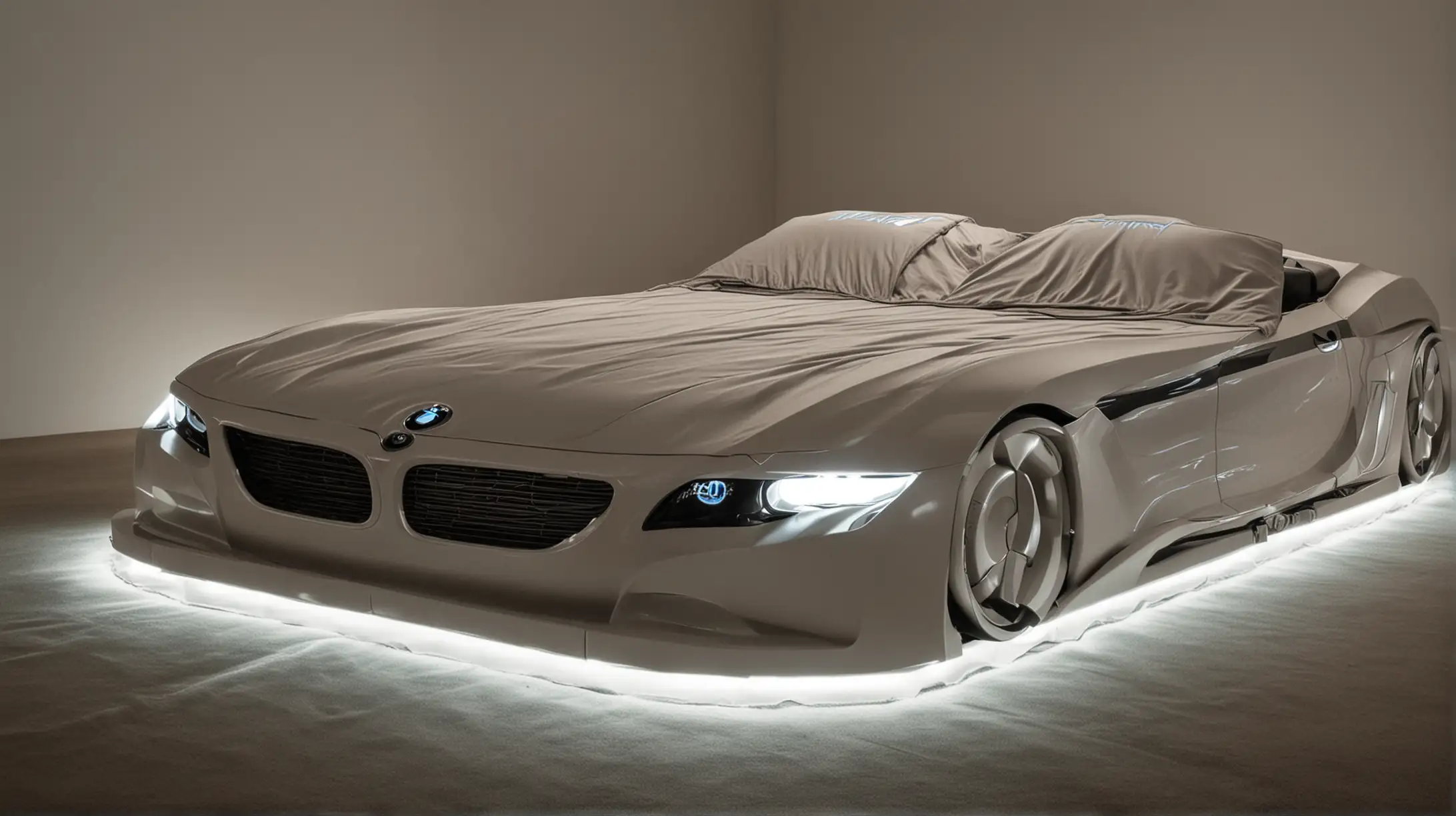 BMW Car Bed with Headlights TwoBed Design for Kids Room