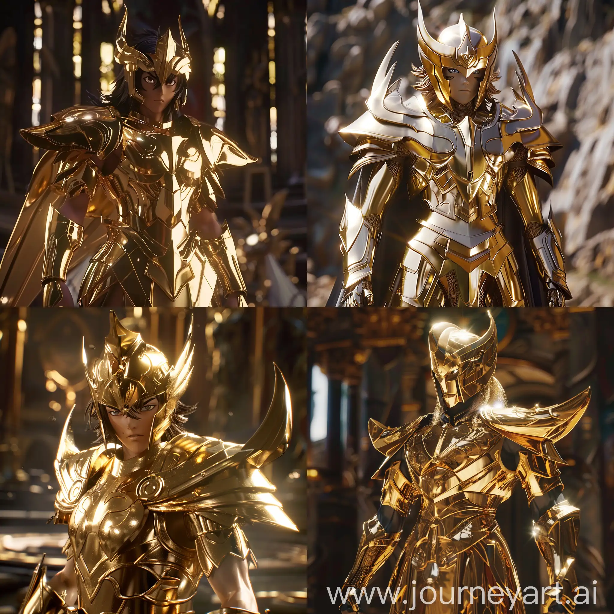 Saint Seiya - Golden knight   Gemini Saga, 8k, hiper realistic, Cinematic scene