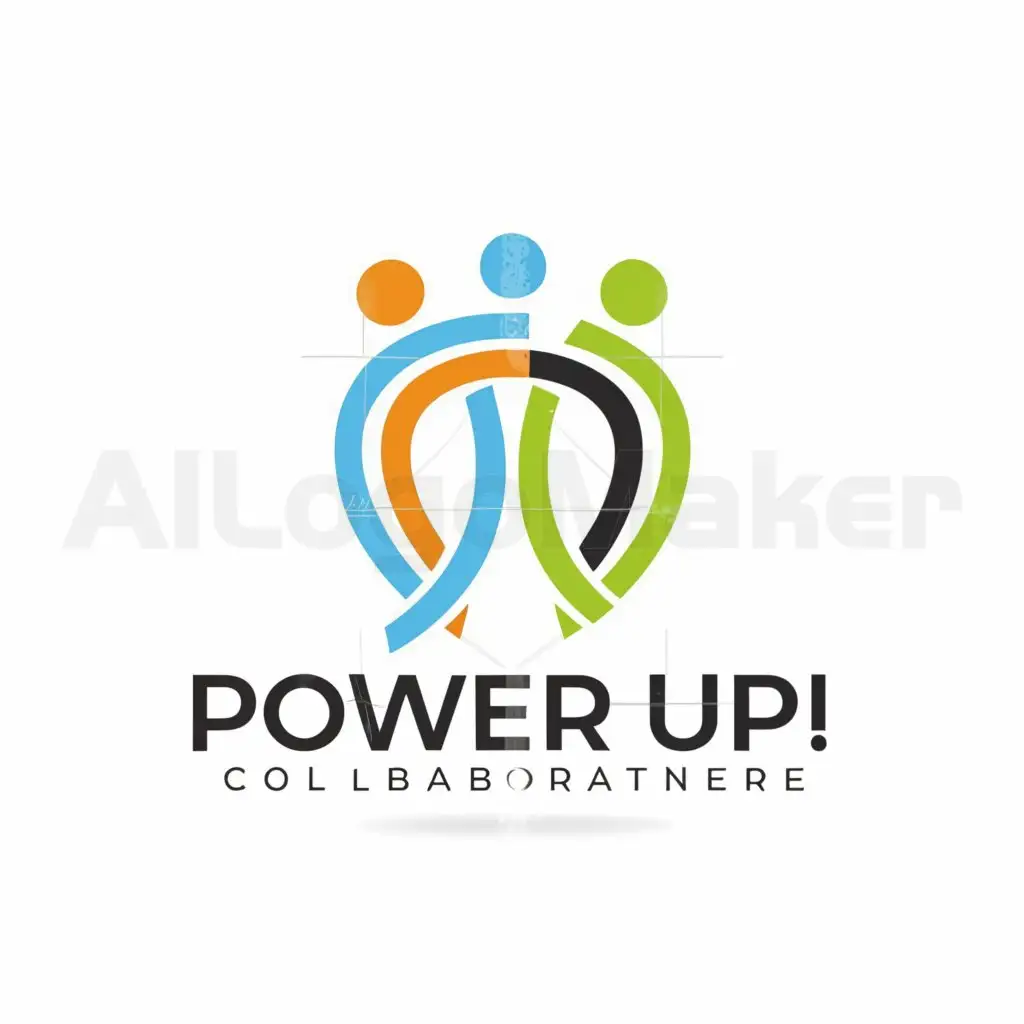 a logo design,with the text "Power Up", main symbol:collaboration and network,Moderate,be used in Nonprofit industry,clear background