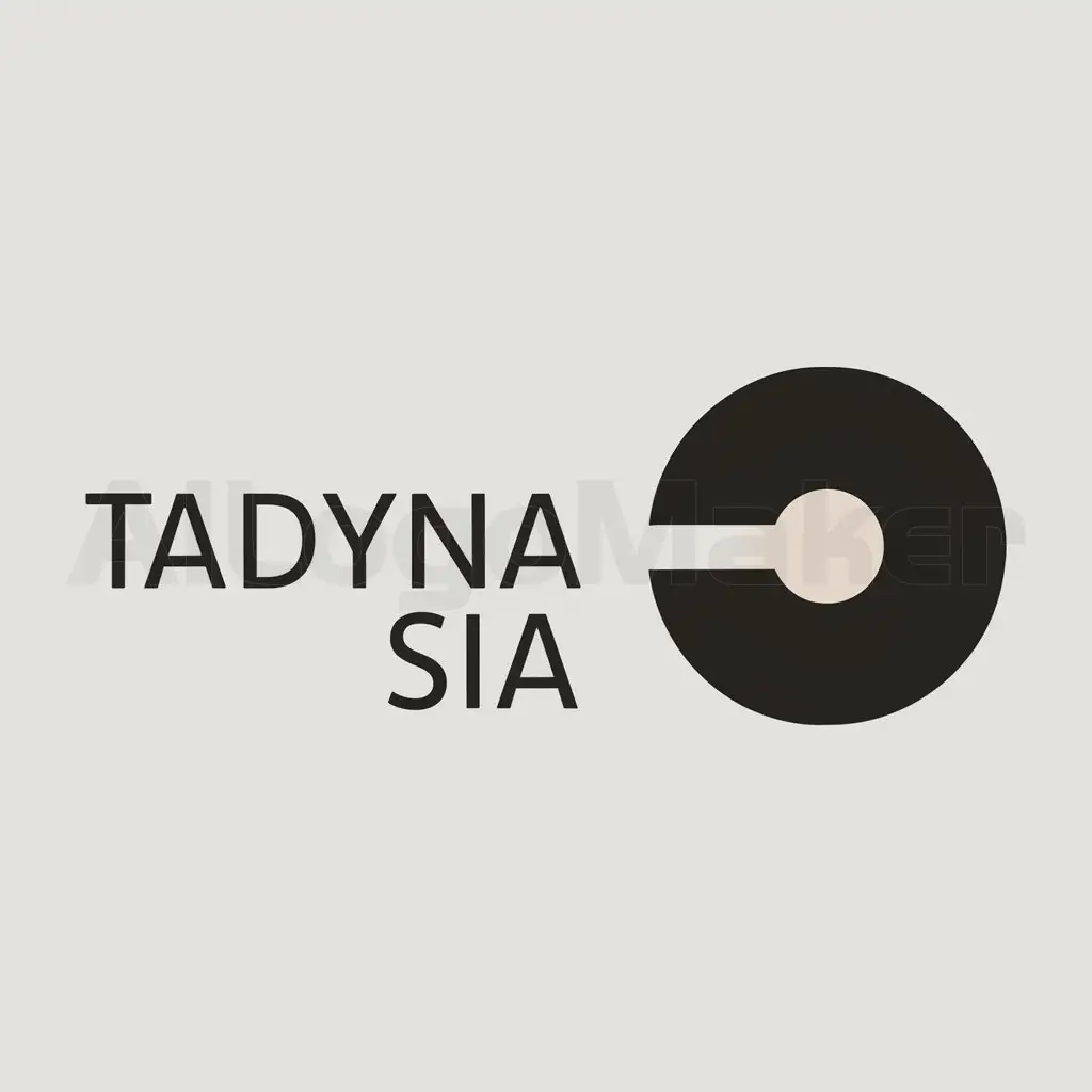 a logo design,with the text "tadyna sia", main symbol:circle with dot,Moderate,clear background