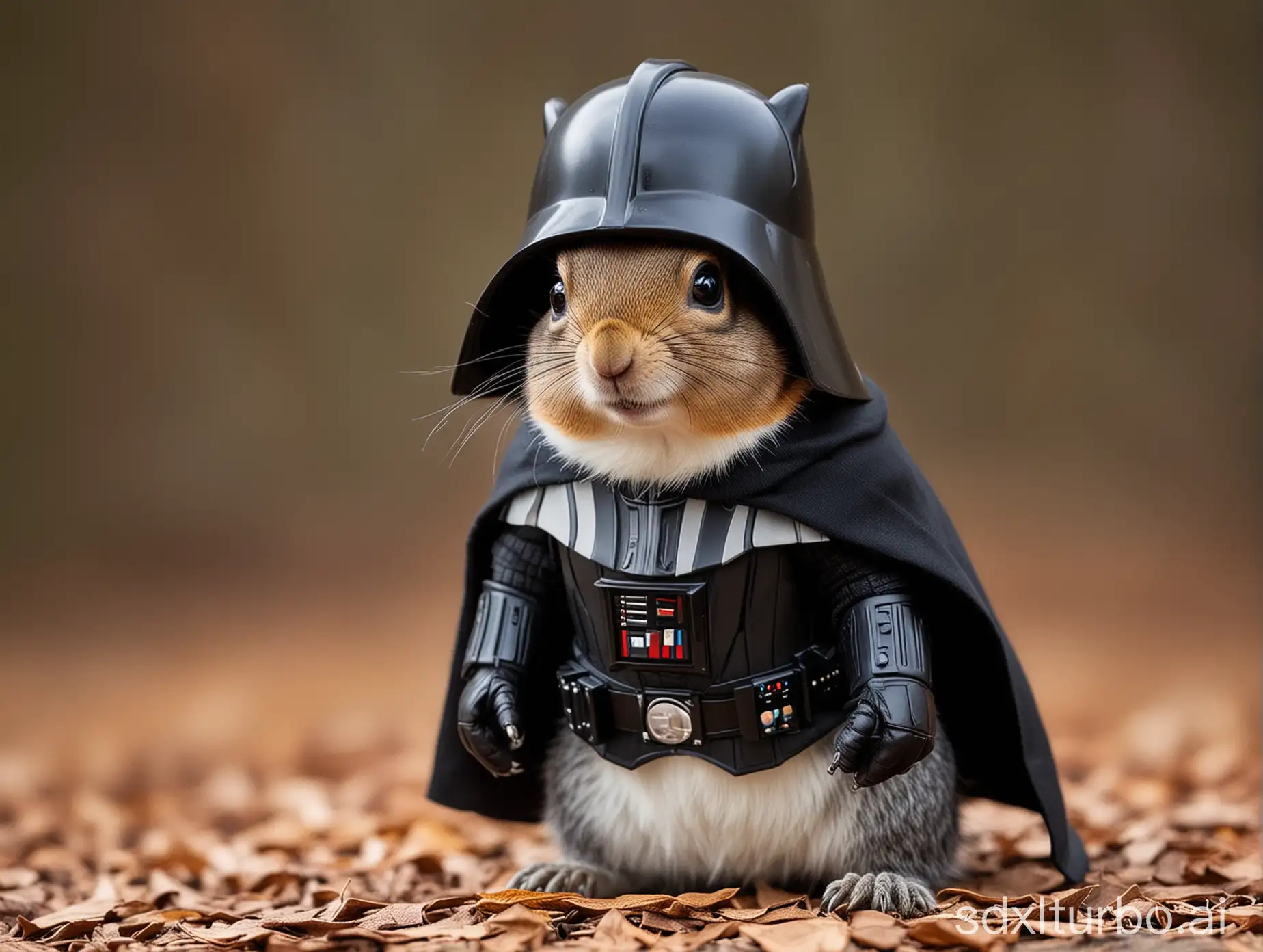 squirrel dressed as Darth Vader