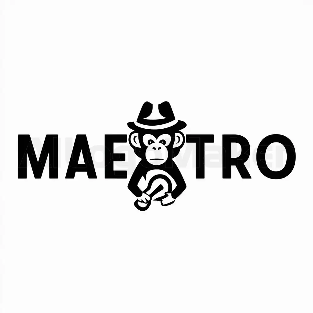 a logo design,with the text "Maestro", main symbol:Monkey,Moderate,clear background