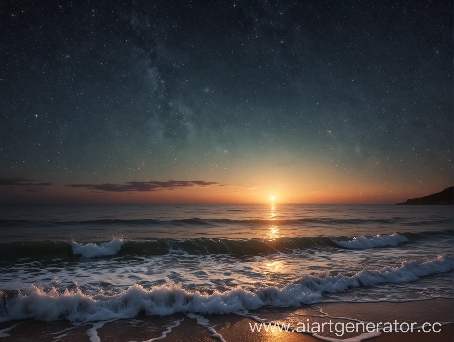 Realistic-Photo-of-an-Evening-Seascape-with-Stars