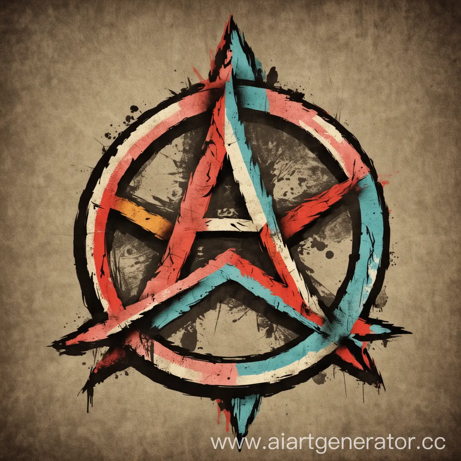 Vibrant-Anarchy-Symbol-Against-a-Colorful-Background