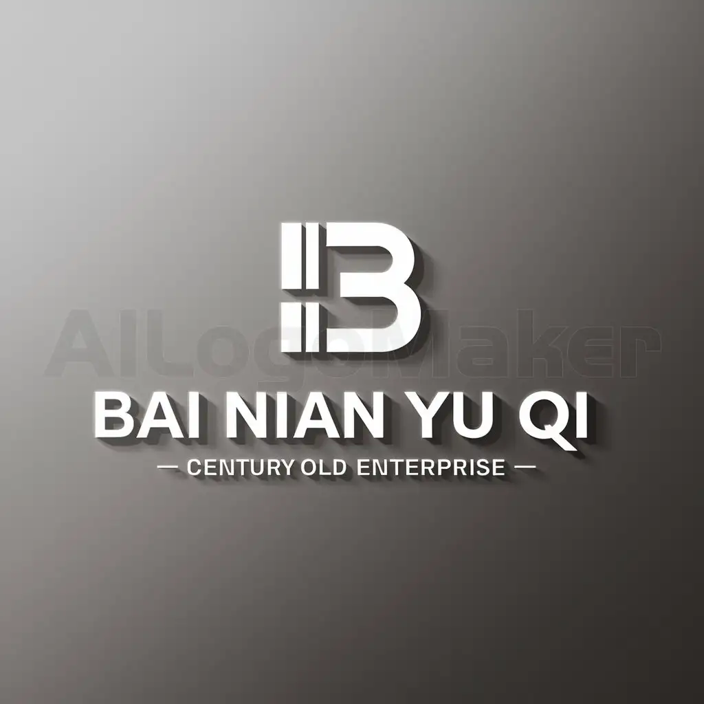 a logo design,with the text ""Bai Nian Yu Qi", which translates to " Century-old Enterprise" in English.", main symbol:B N,Moderate,be used in ' industry,clear background
