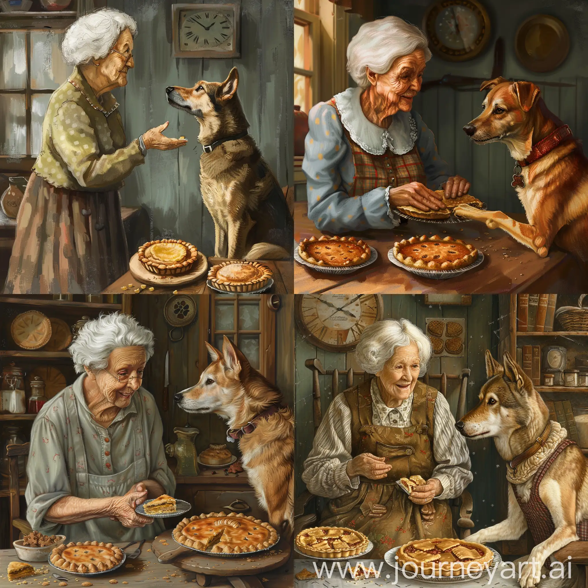 Бабушка с пирожками даёт повестку Собаке котороя уже закончила 1мировую войну