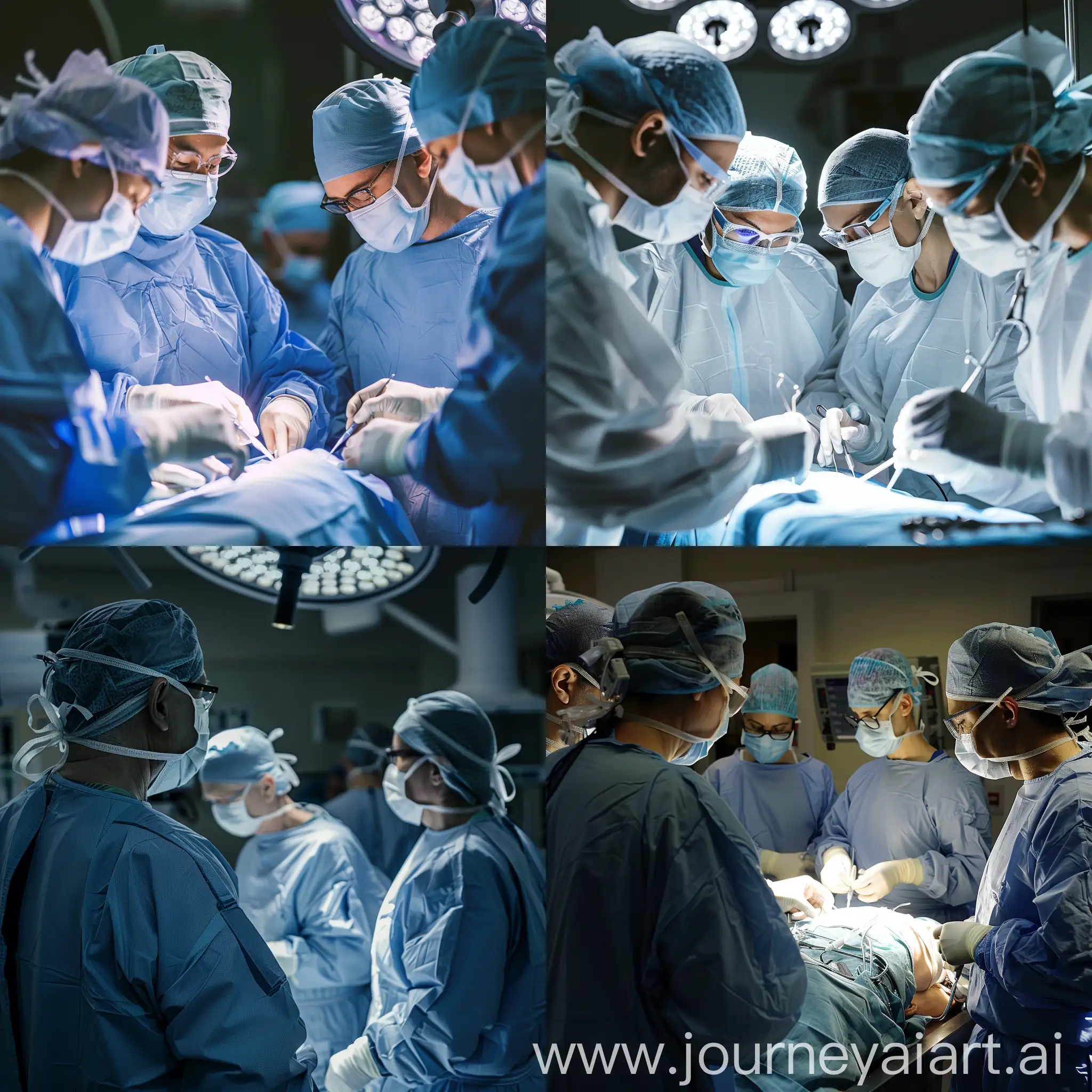 group of surgeons in an operating room