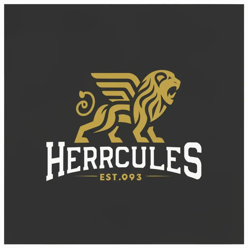 a logo design,with the text "hercules ", main symbol:Hercules, with lion, clothing brand,complex,be used in Retail industry,clear background