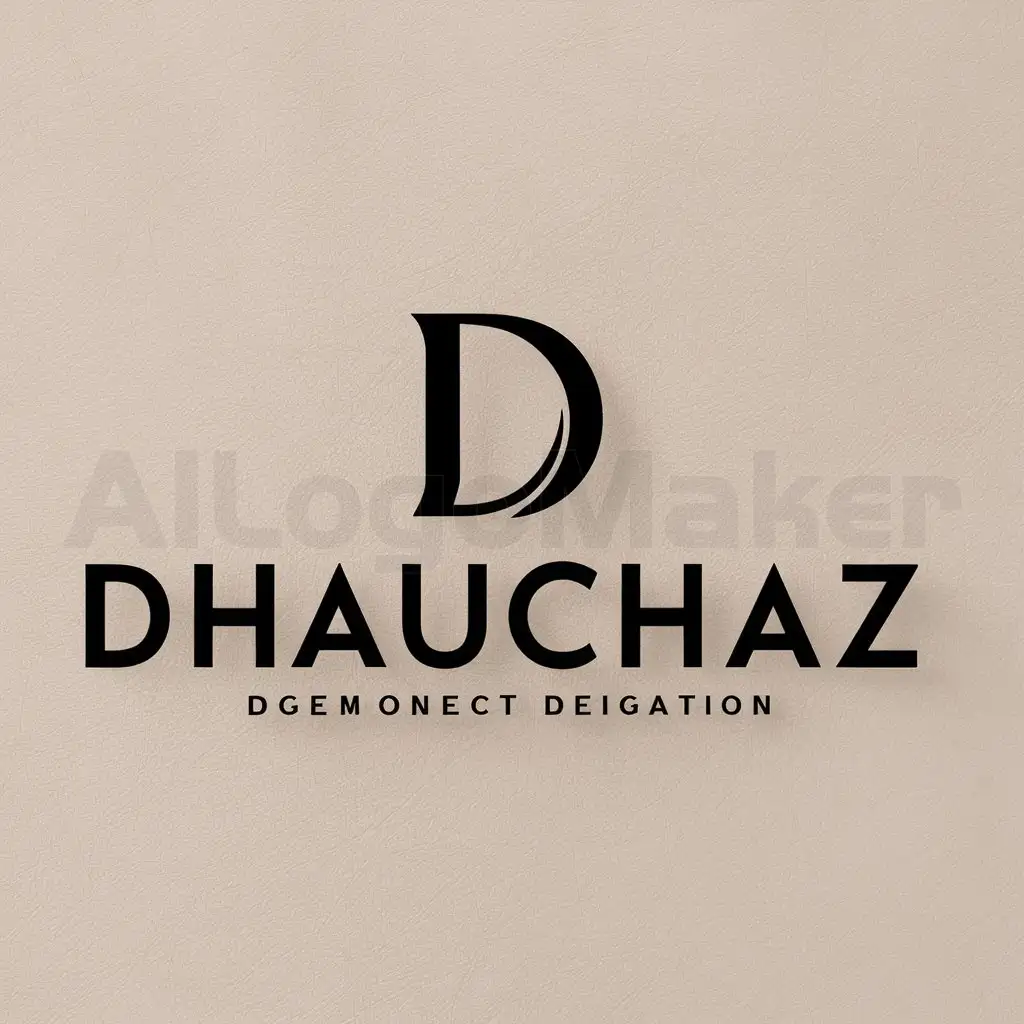a logo design,with the text "Dhauchaz", main symbol:D,Moderate,be used in Others industry,clear background