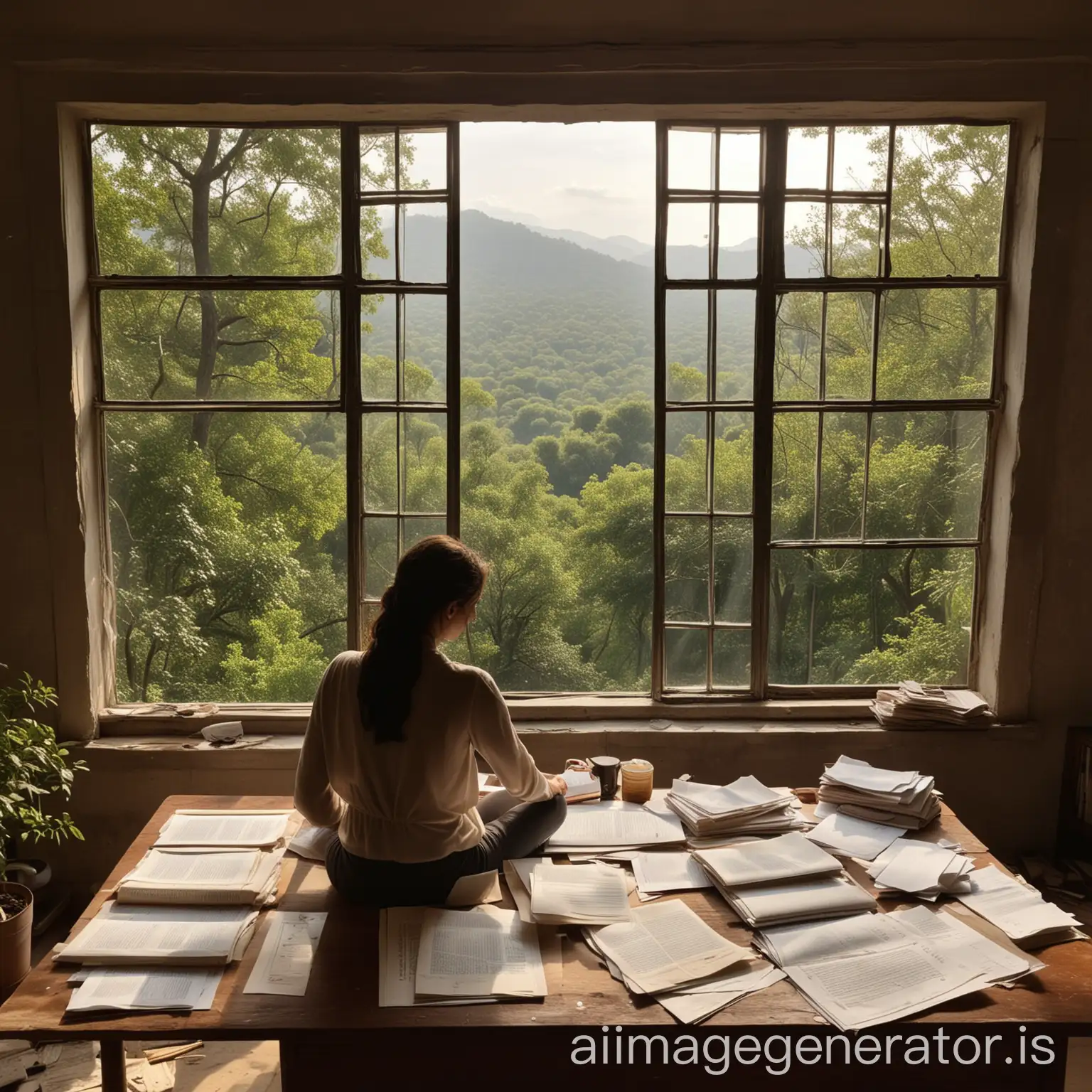 Immersion yourself in the realm of knowledge within the serene confines of a tranquil, secluded sanctuary. Engaging in studies amidst the hushed whispers of silence, where the only company keep are the scattered papers adorning the modern desk. Bask in the gentle embrace of natural light as it , while a breathtaking vista unfolds before your eyes, inspiring your every thought