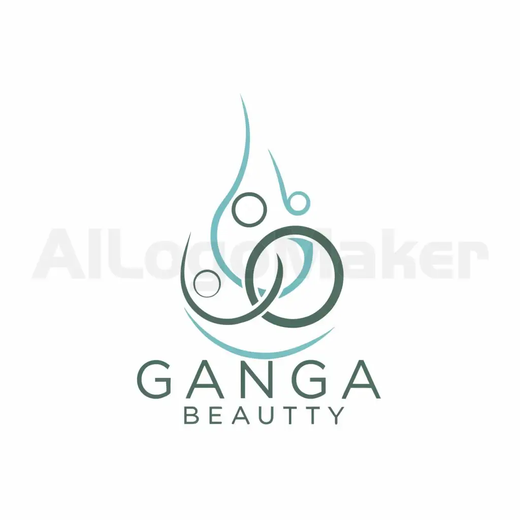 a logo design,with the text "Ganga Beauty", main symbol:Water, beauty,Moderate,be used in Retail industry,clear background