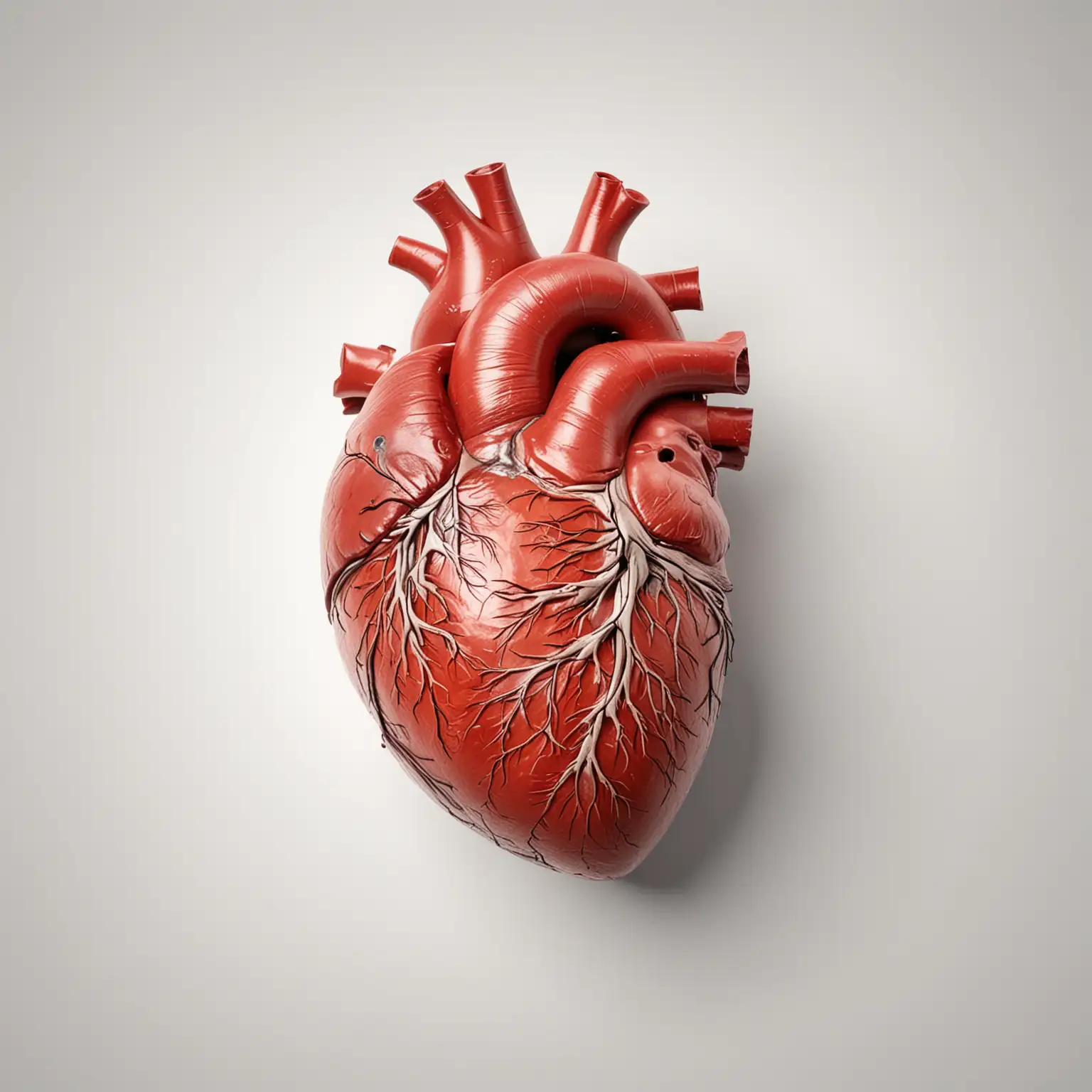 Human Heart Anatomy Illustration on White Background