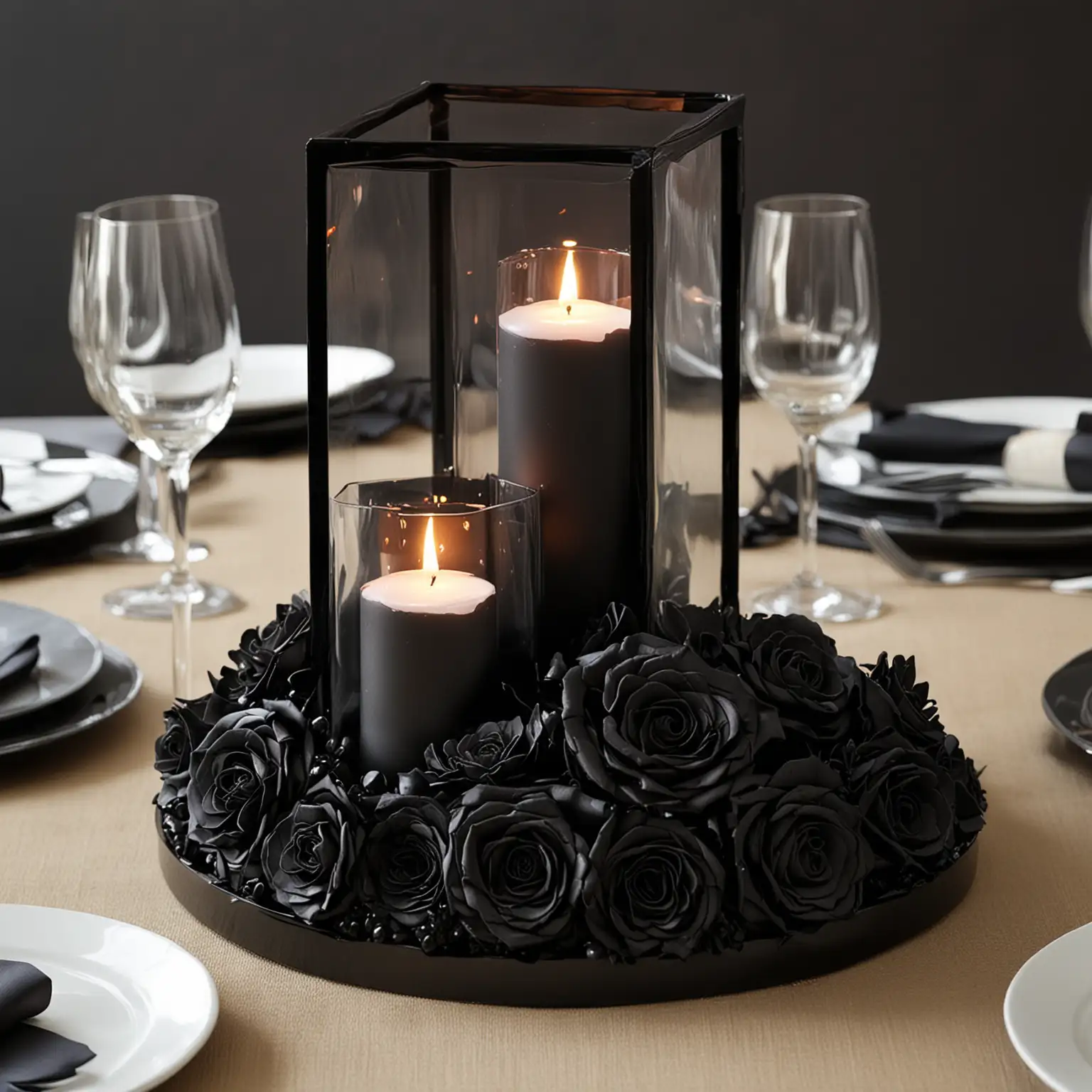 Simple-DIY-Black-Wedding-Centerpiece-Idea-Elegant-Minimalism-with-Dark-Accents