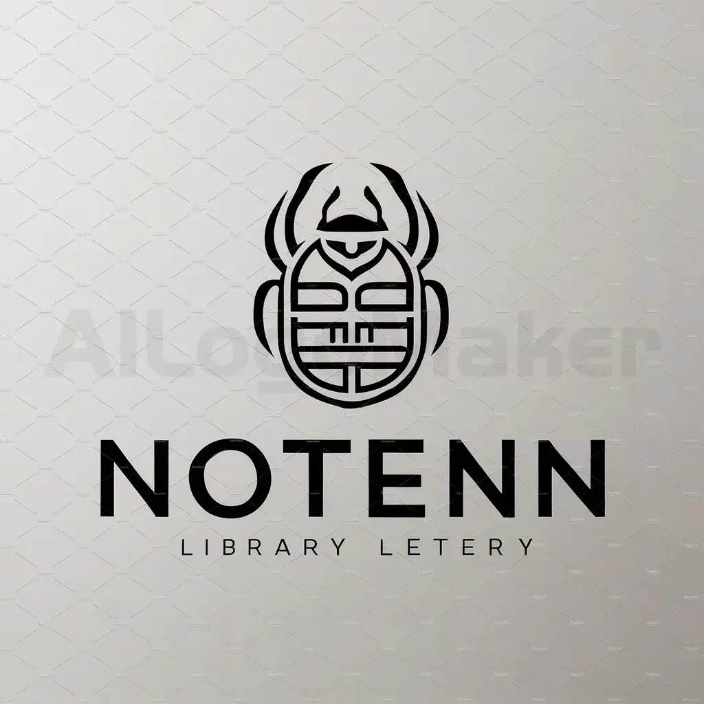 a logo design,with the text "Notenn", main symbol:Library Scarab nn,complex,clear background
