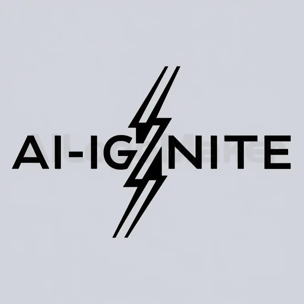 a logo design,with the text "AI-IGNITE", main symbol:thunder ,,Moderate,clear background