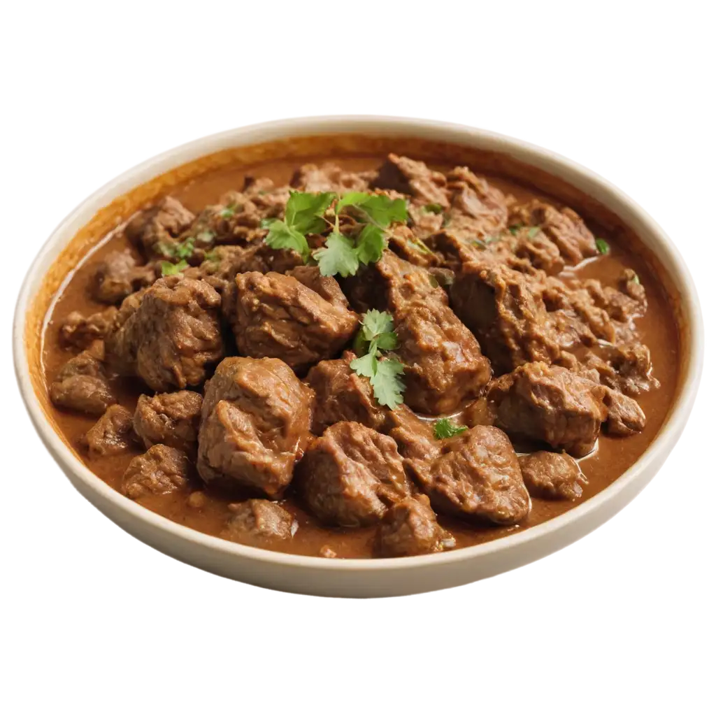 Rendang, a spicy beef stew cooked with coconut milk and spices