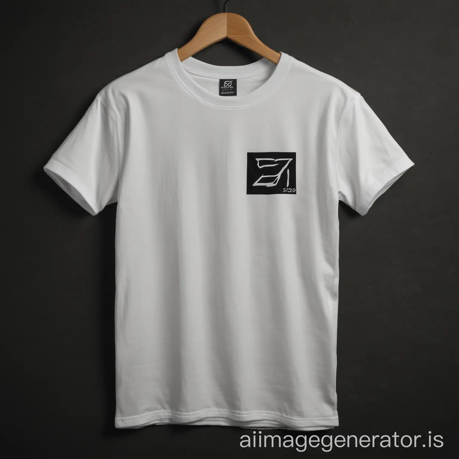 white ez 2d t shirt with black background