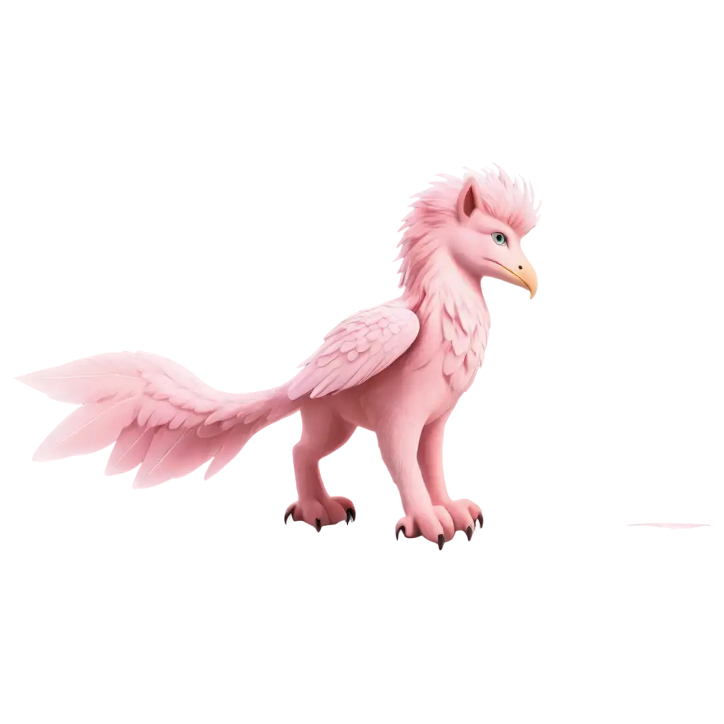 Cute baby pink griffin stalking