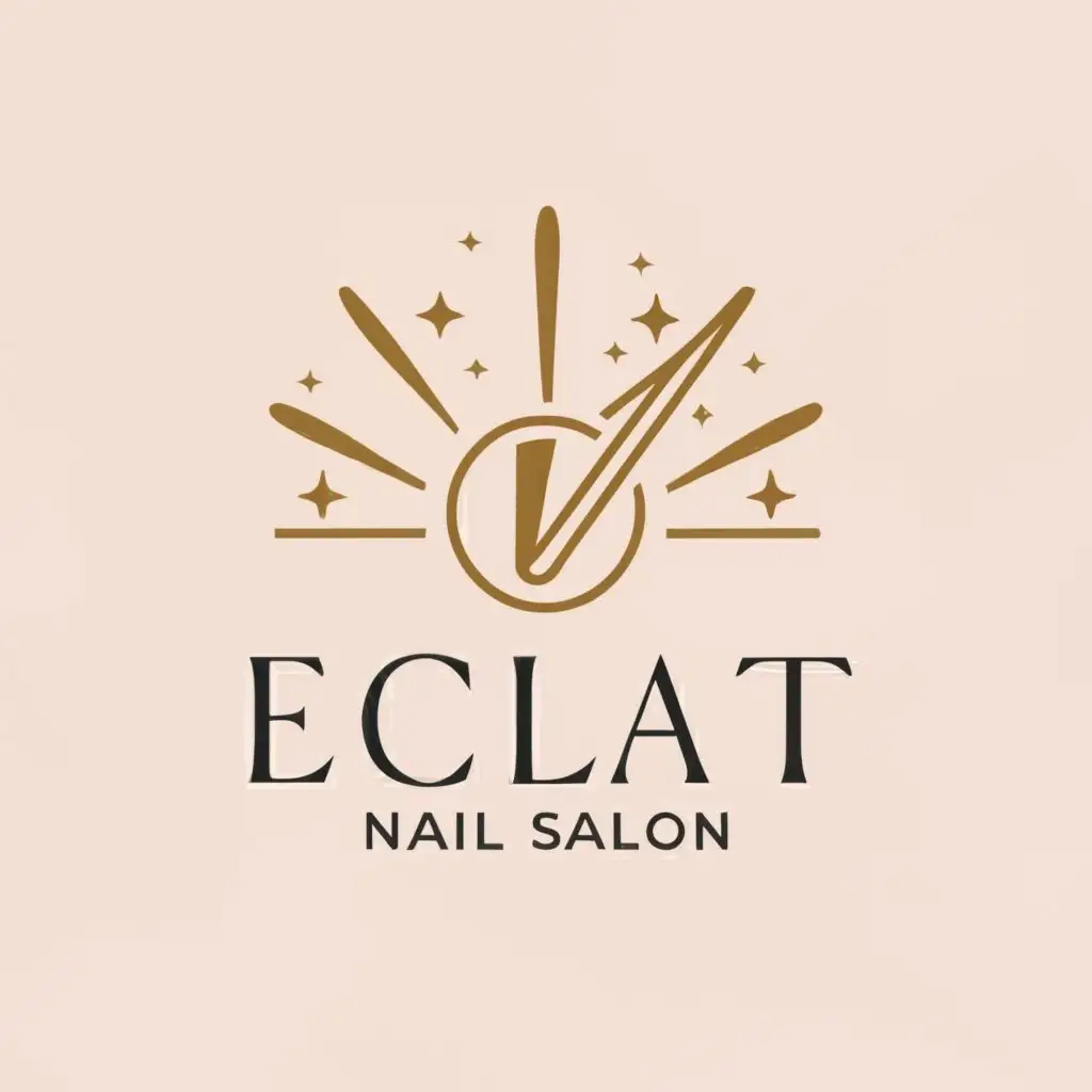 LOGO-Design-For-Nail-Salon-Eclat-Elegant-Nail-Symbol-with-Radiant-Glow