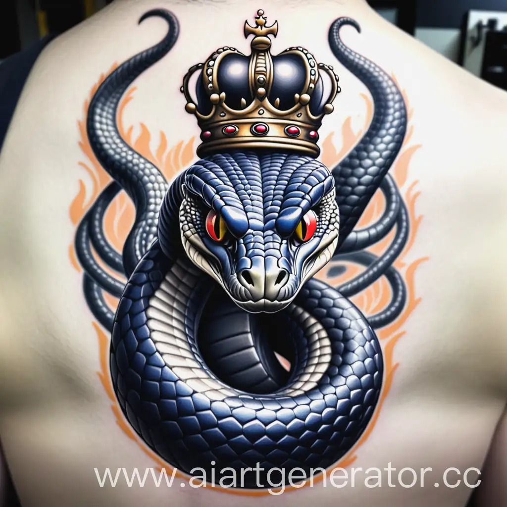 Royal-Cobra-with-Crown-Tattoo-Design