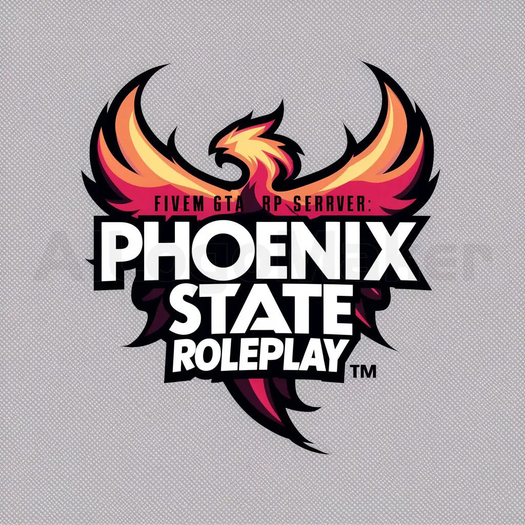 a logo design,with the text "Phoenix State Roleplay┃Vc Only", main symbol:The theme is downtown phoenix, It must write Phoenix State Roleplay on the logo and it must be animated as it's for a Fivem GTA RP Server,Moderate,be used in Others industry,clear background