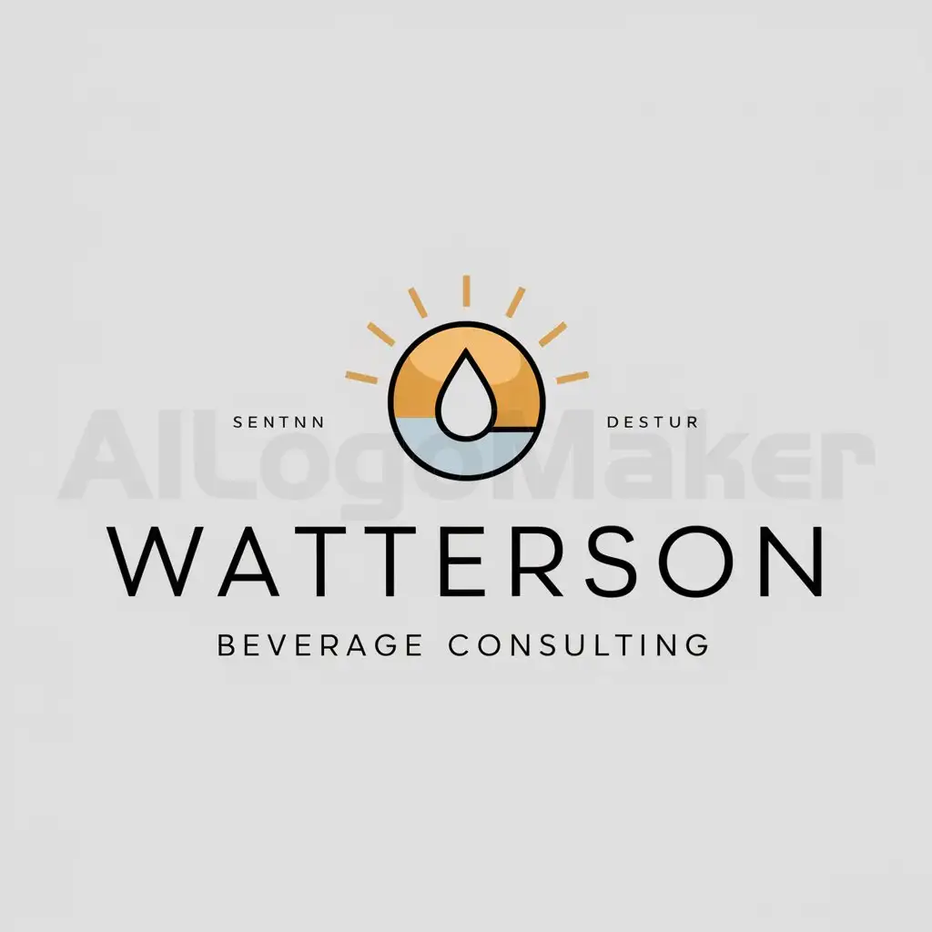 a logo design,with the text 'Watterson Beverage Consulting', main symbol:sun water droplet,Moderate,be used in consulting industry,clear background