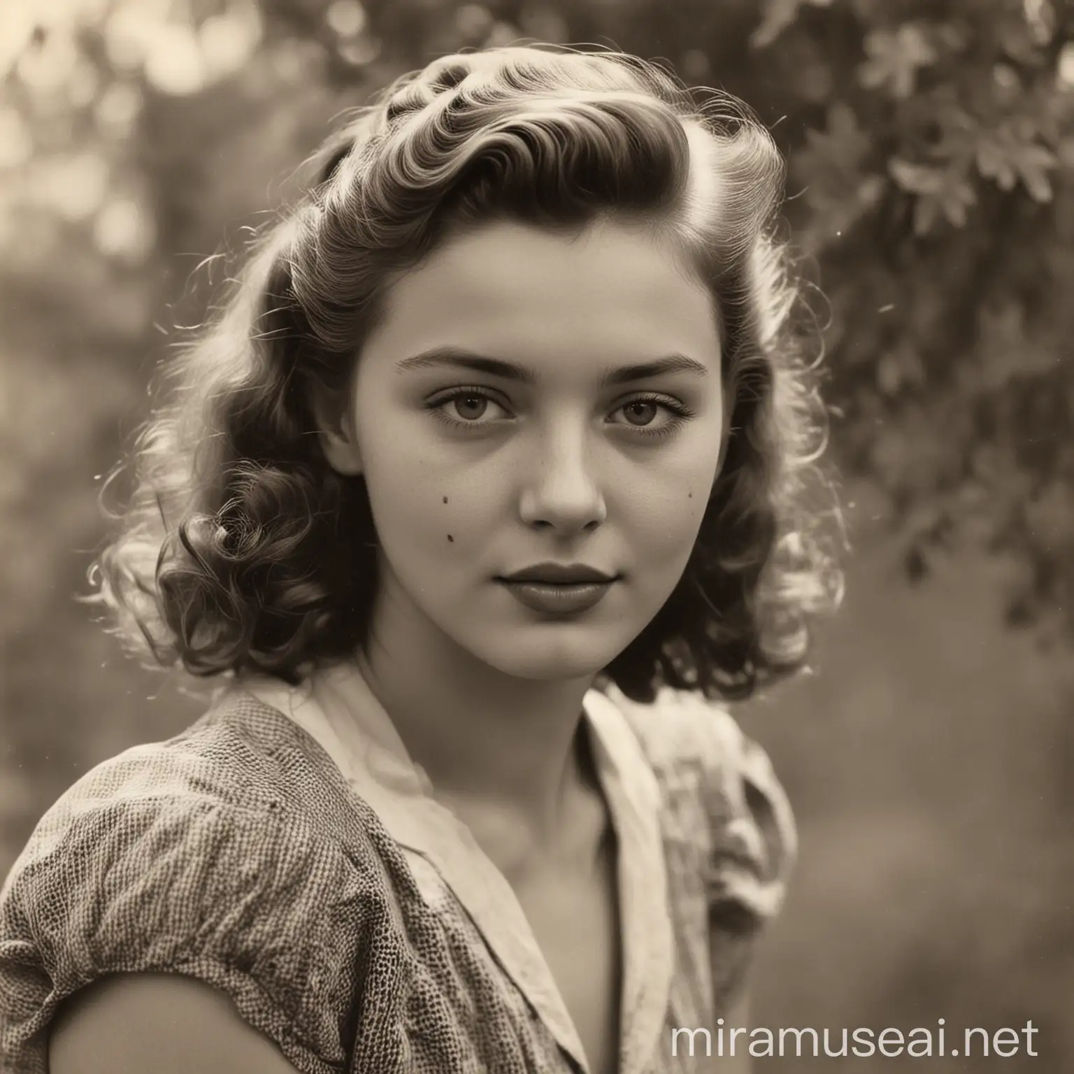 Stunning Vintage Portrait of a Young Woman in the 1940s