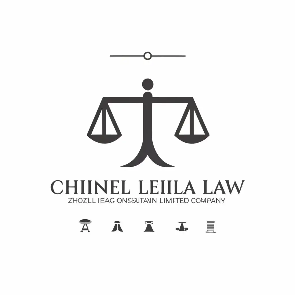 a logo design,with the text "Chinese Leila Law", main symbol:Zhongli Legal Consultation Beijing Limited Company,Minimalistic,be used in Legal industry,clear background