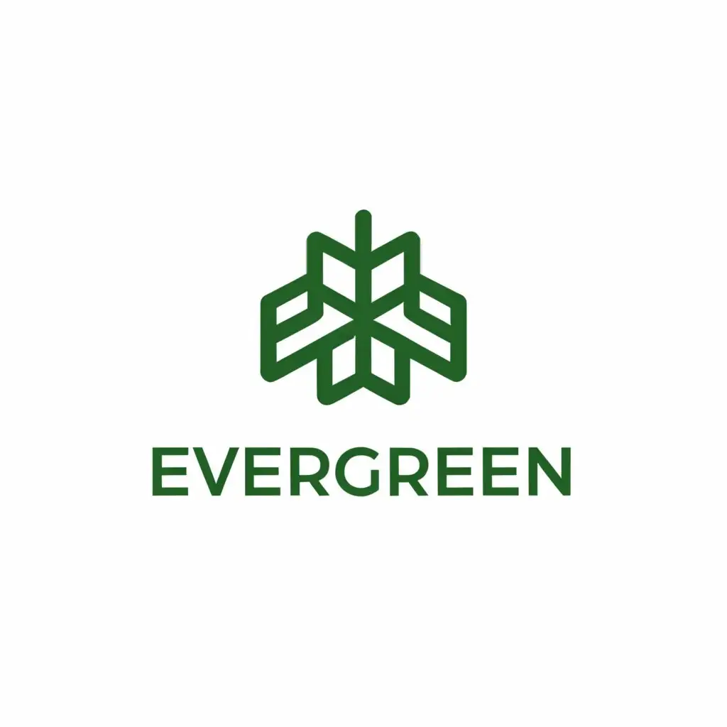 a logo design,with the text "Evergreen", main symbol:An Evergreen Tree,Minimalistic,be used in Finance industry,clear background