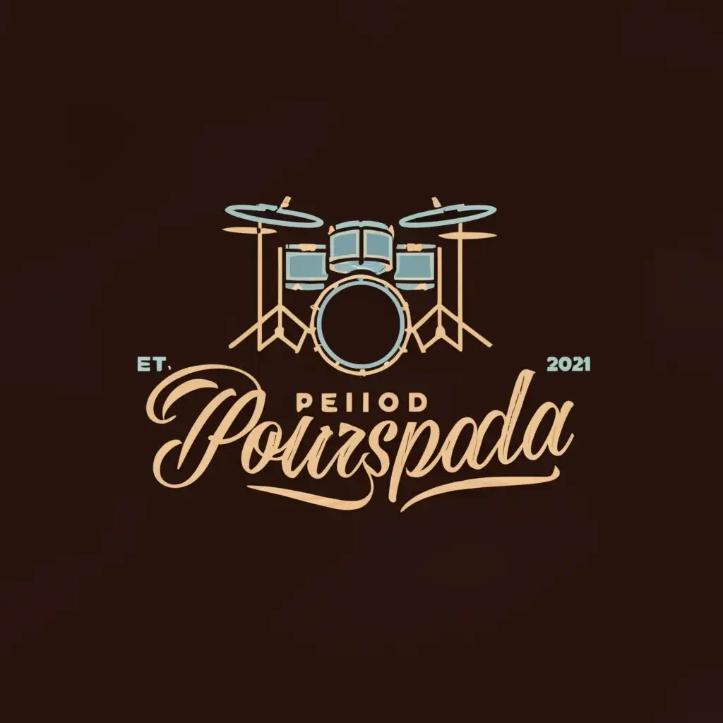 a logo design,with the text "Period Poluraspada", main symbol:Drum kit,complex,clear background