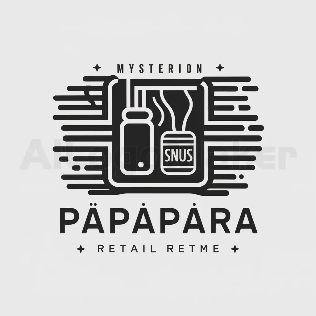 a logo design,with the text "PAPAPARA", main symbol:Vape, snus ,underground, box,complex,be used in Retail industry,clear background