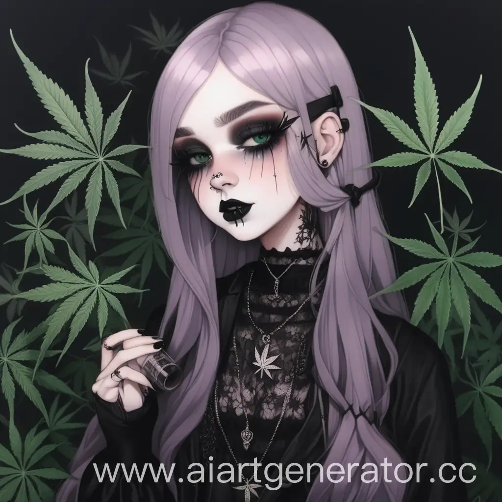 Aesthetic-Gothic-Girl-with-Cannabis