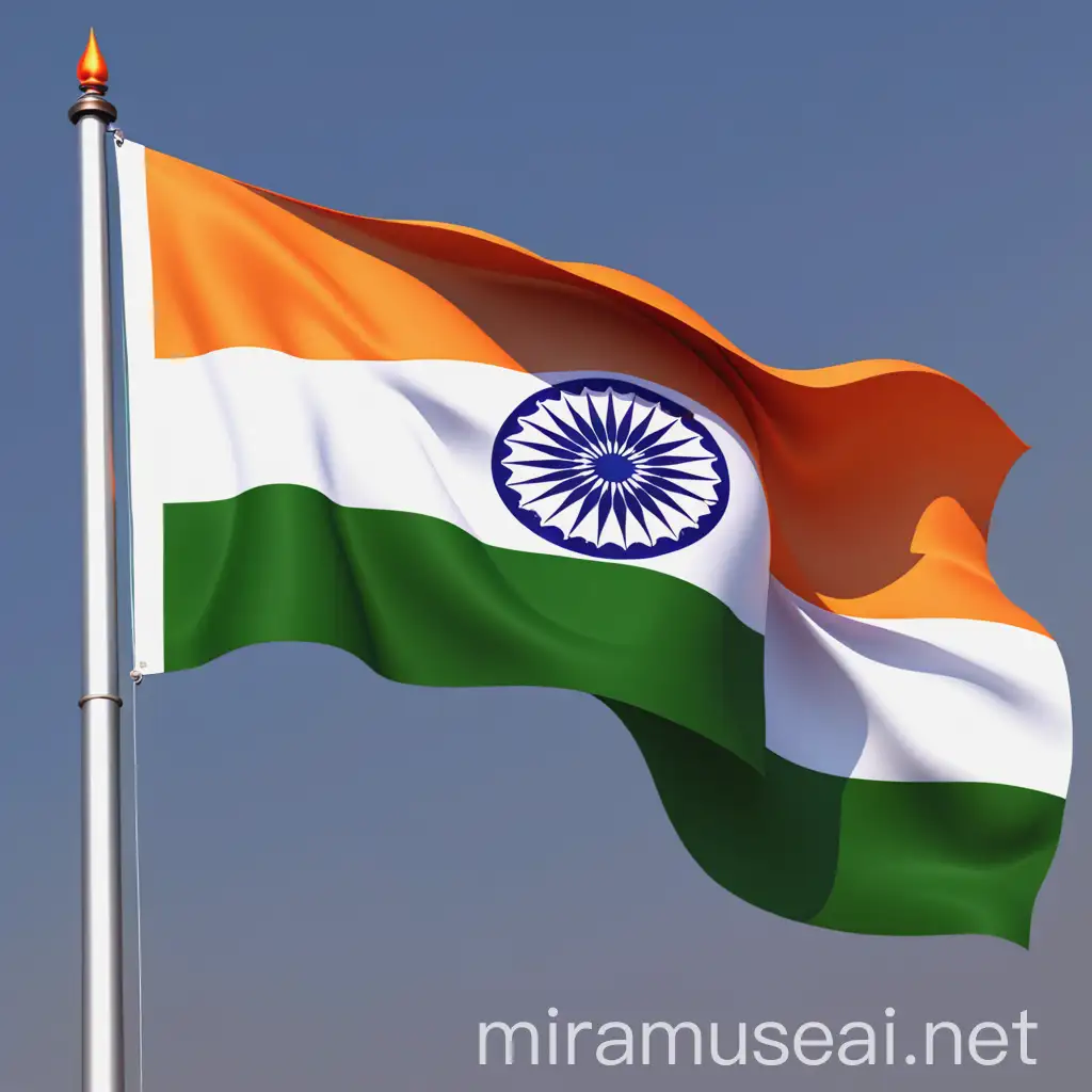 Dynamic Indian Flag Illustration with Symbolic Power