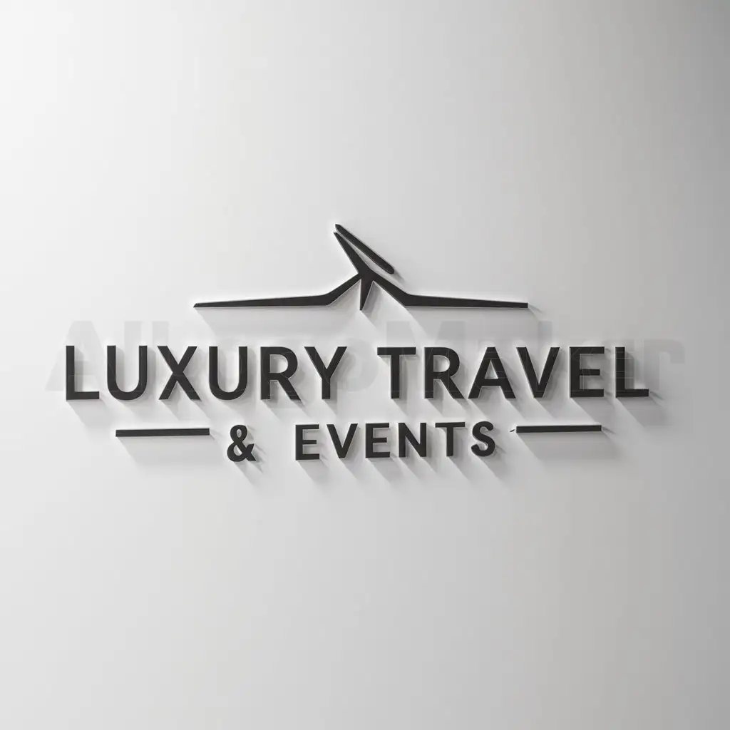 a logo design,with the text "Luxury Travel & Events ", main symbol:plane,Moderate,be used in Travel industry,clear background