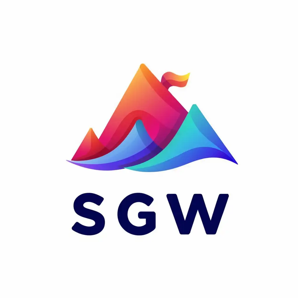 LOGO-Design-For-SGW-Colorful-Mountain-Shield-in-Cursive-on-White-Background