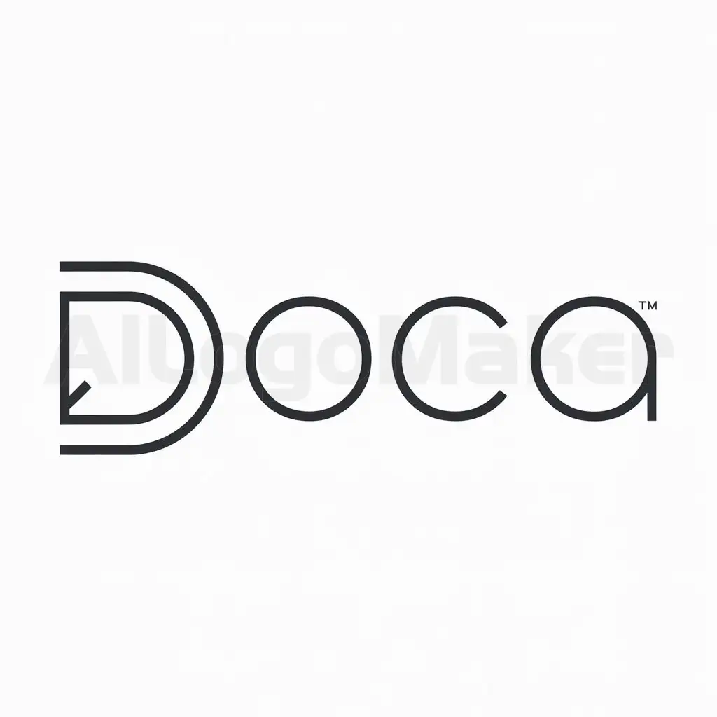 a logo design,with the text "Doca", main symbol:D,Minimalistic,be used in Technology industry,clear background