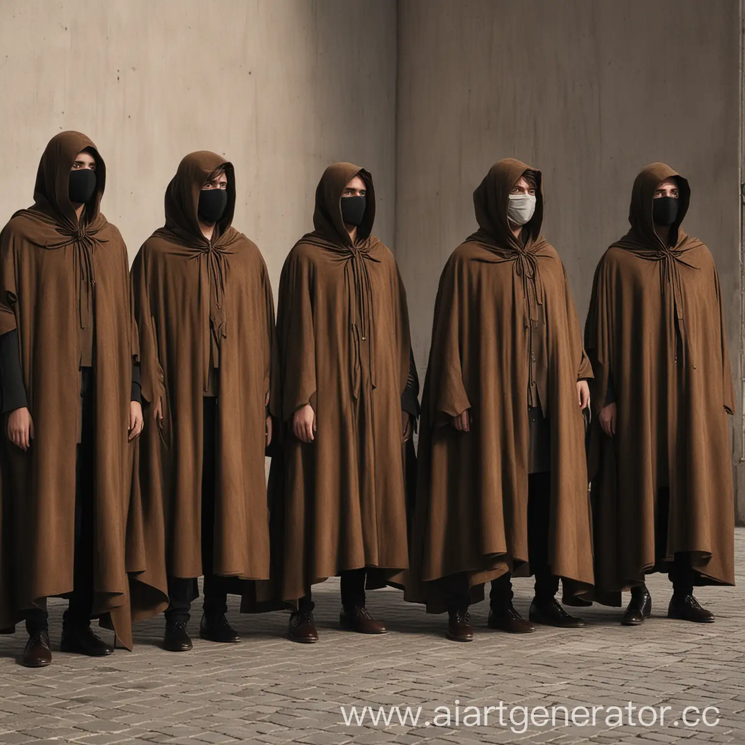 Group-of-Five-Individuals-Wearing-Luxurious-Alcantara-Cloaks