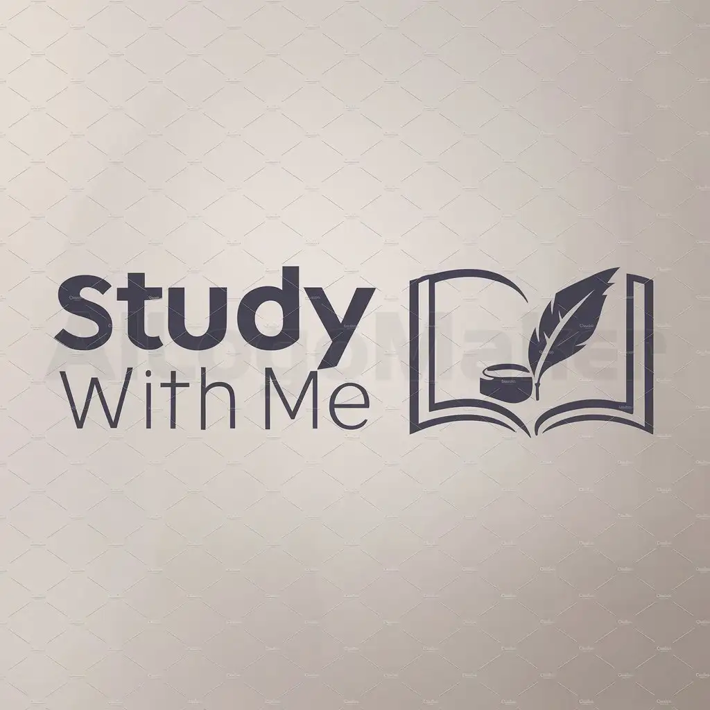 a logo design,with the text "study with me", main symbol:book,Moderate,be used in Education industry,clear background