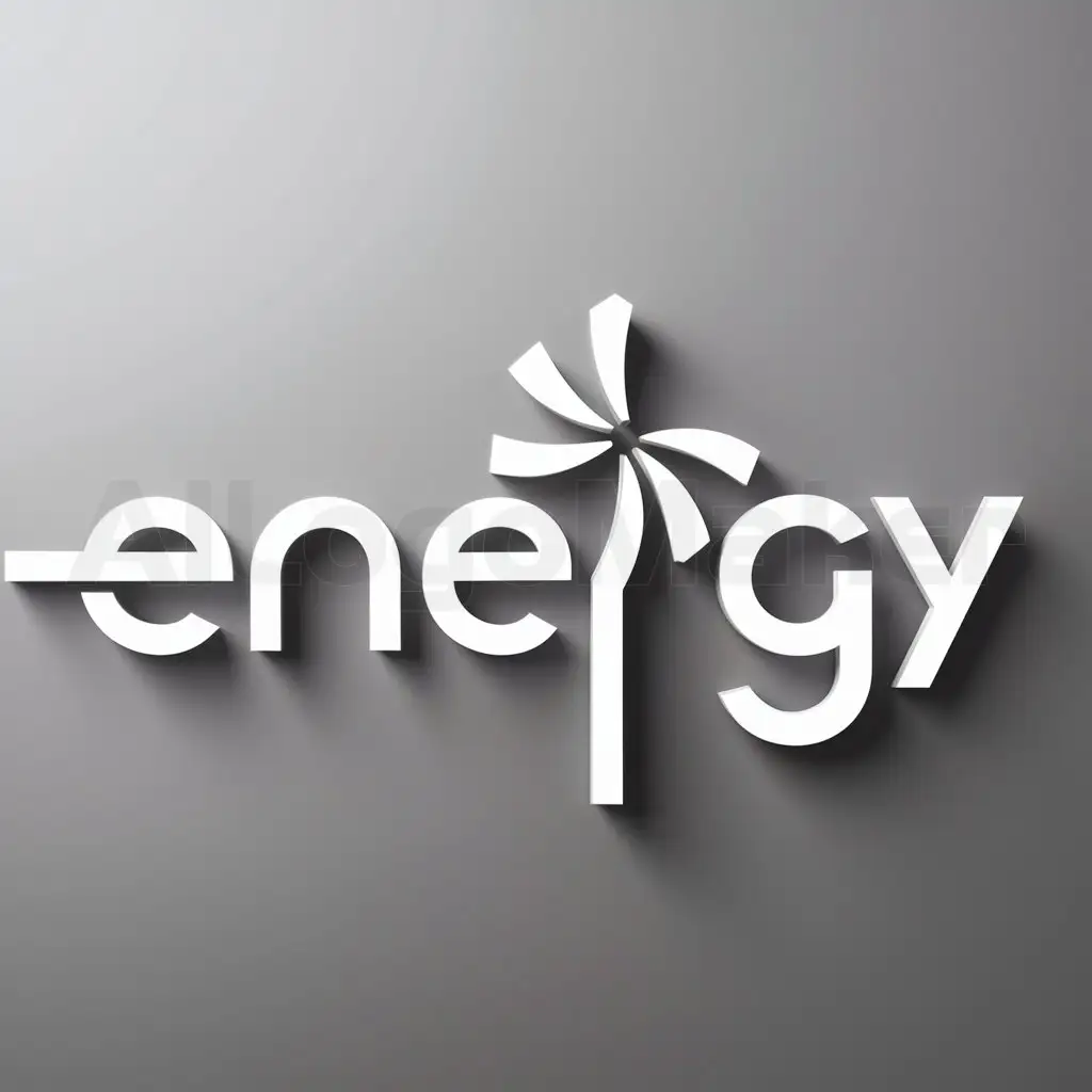 a logo design,with the text "Energy", main symbol:Edit word 'energy' as look like producing energy, clean background,.,Minimalistic,be used in Others industry,clear background